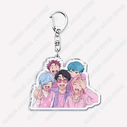 Cute Kpop Band Demon Hunters Huntrix Saja Boys Keychains for Accessories Jewelry Rumi Zoey Jinu Derpy Tiger Keyrings Fans Gifts