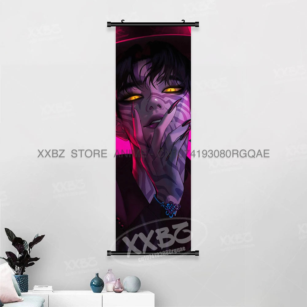 Anime For KPop Demon Hunters Wall Art Canvas Scrolls Pictures Kawaii Character Print Posters Home Decoration Hanging Painting
