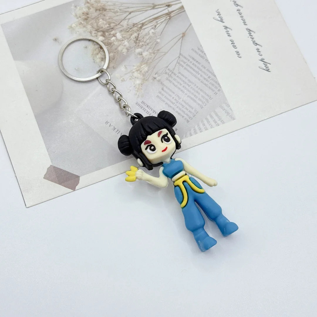 New K-pop Demon Hunters Anime Figure Keyring for Students Car Keychains Rumi Mira Zoey Pendants Backpack Decoration Key Ring