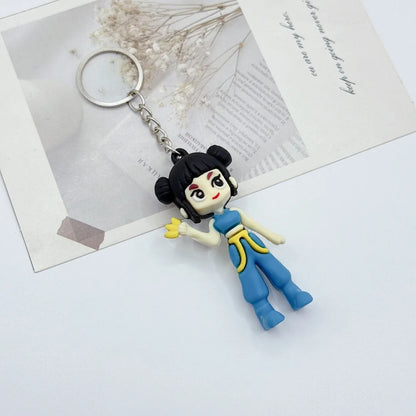 New K-pop Demon Hunters Anime Figure Keyring for Students Car Keychains Rumi Mira Zoey Pendants Backpack Decoration Key Ring
