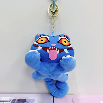 Anime Kpop Demons Hunters Plush Keychain Cute Purple Tiger Black Hat Magpie With 3 Eyes Monster Keychain Plush Toy For Fans Gift