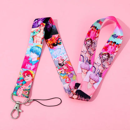K Pop Demon Hunters Cartoon Characters Lanyard Card Holder Fans Phone Strap Keychain Gift for Friends