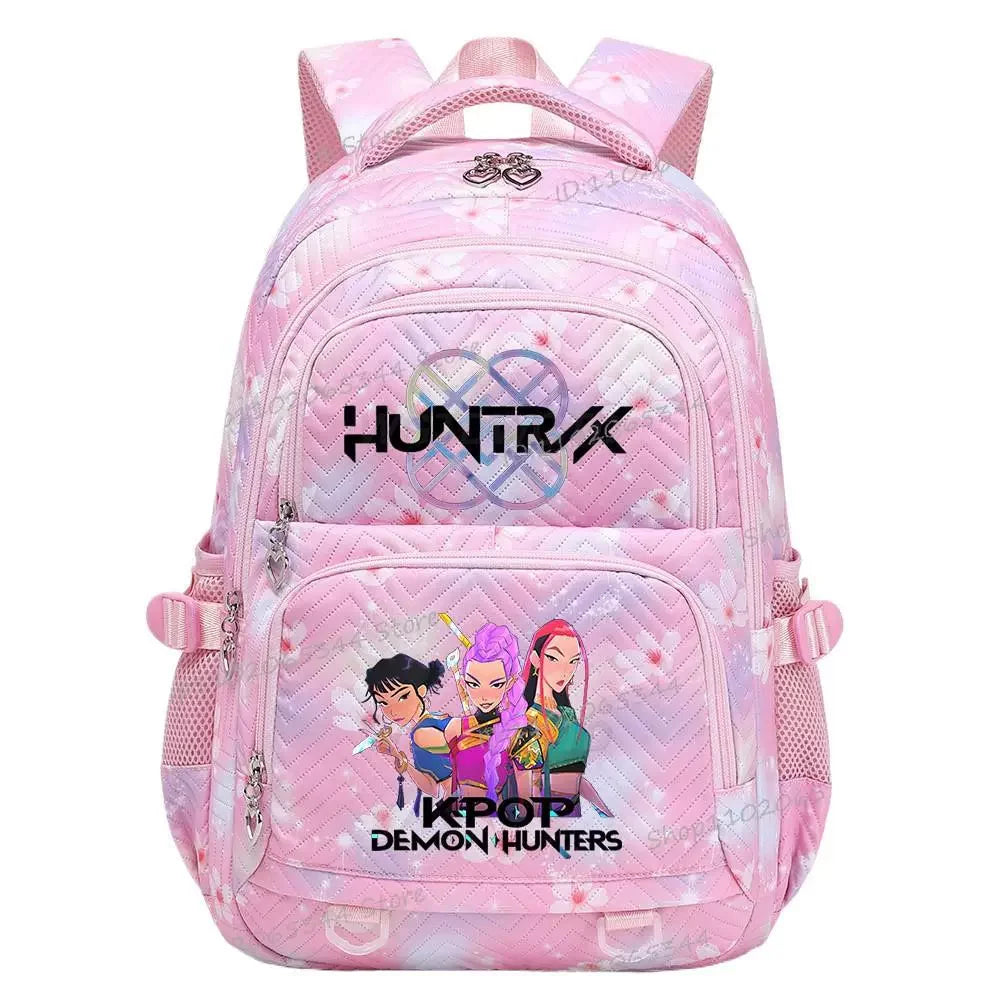 Kpop Demon Hunters Backpack Cartoon Rumi Mira Zoey HUNTR/X Saja Boys Print Schoolbag Large Capacity Student School Bas for Girls