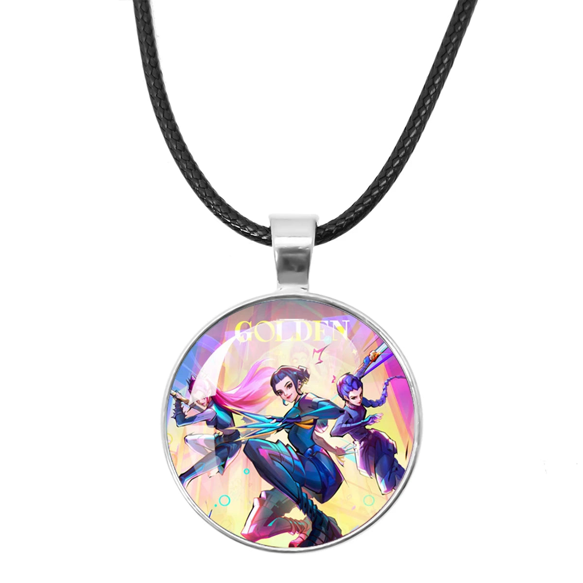 KPop Demon Hunters Leather Rope Necklace Huntr-x Rumi Zoey Mira Pendant Necklace Jewelry Accessories Cosplay Props Fans Gifts