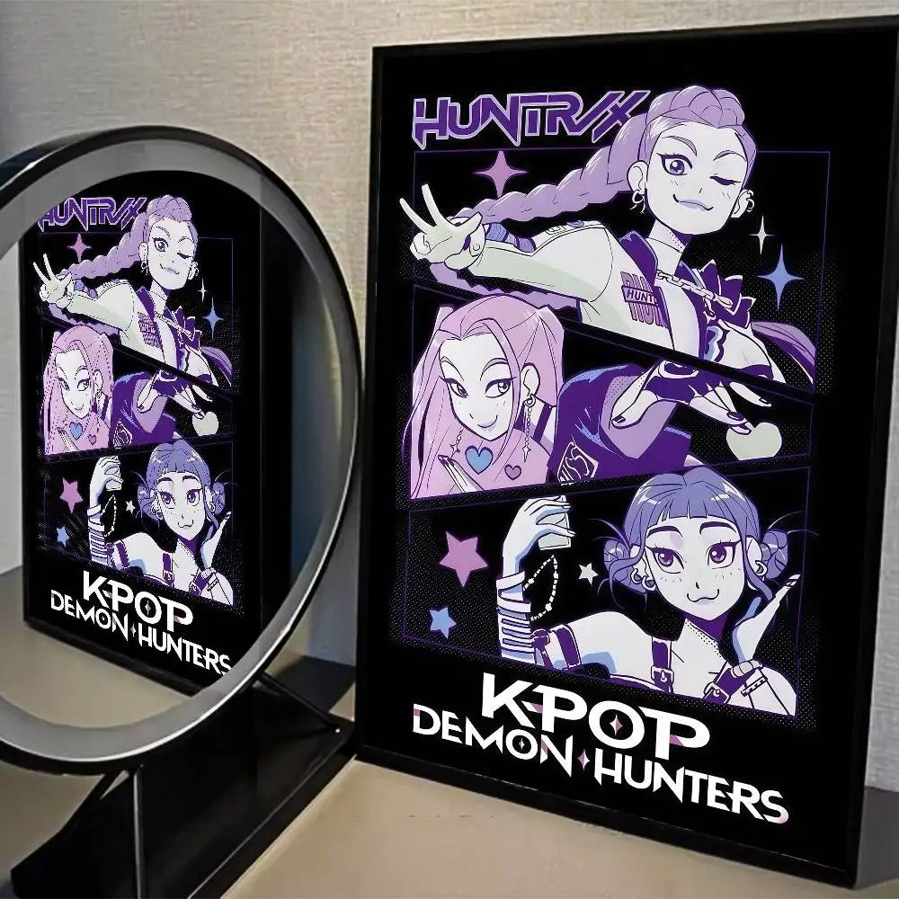 K-pop D-Demon Hunters Movie Sticky Posters Whitepaper Sticker DIY Room Bar Cafe Posters Wall Stickers