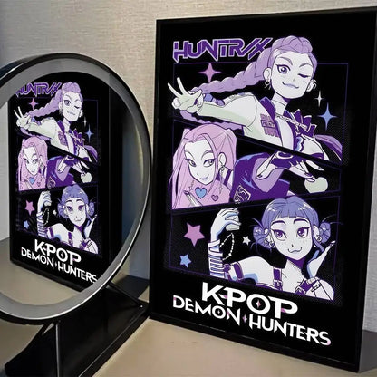 K-pop D-Demon Hunters Movie Sticky Posters Whitepaper Sticker DIY Room Bar Cafe Posters Wall Stickers