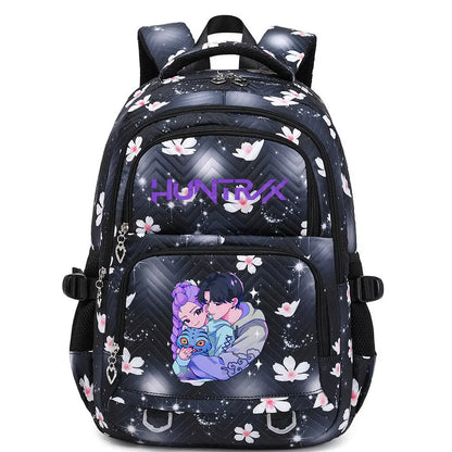 KPop Demon Hunters Backpack Rumi Mira Zoey HUNTR/X Saja Boys Print Cartoon School Bag Large Capacity Student Travel Backpacks