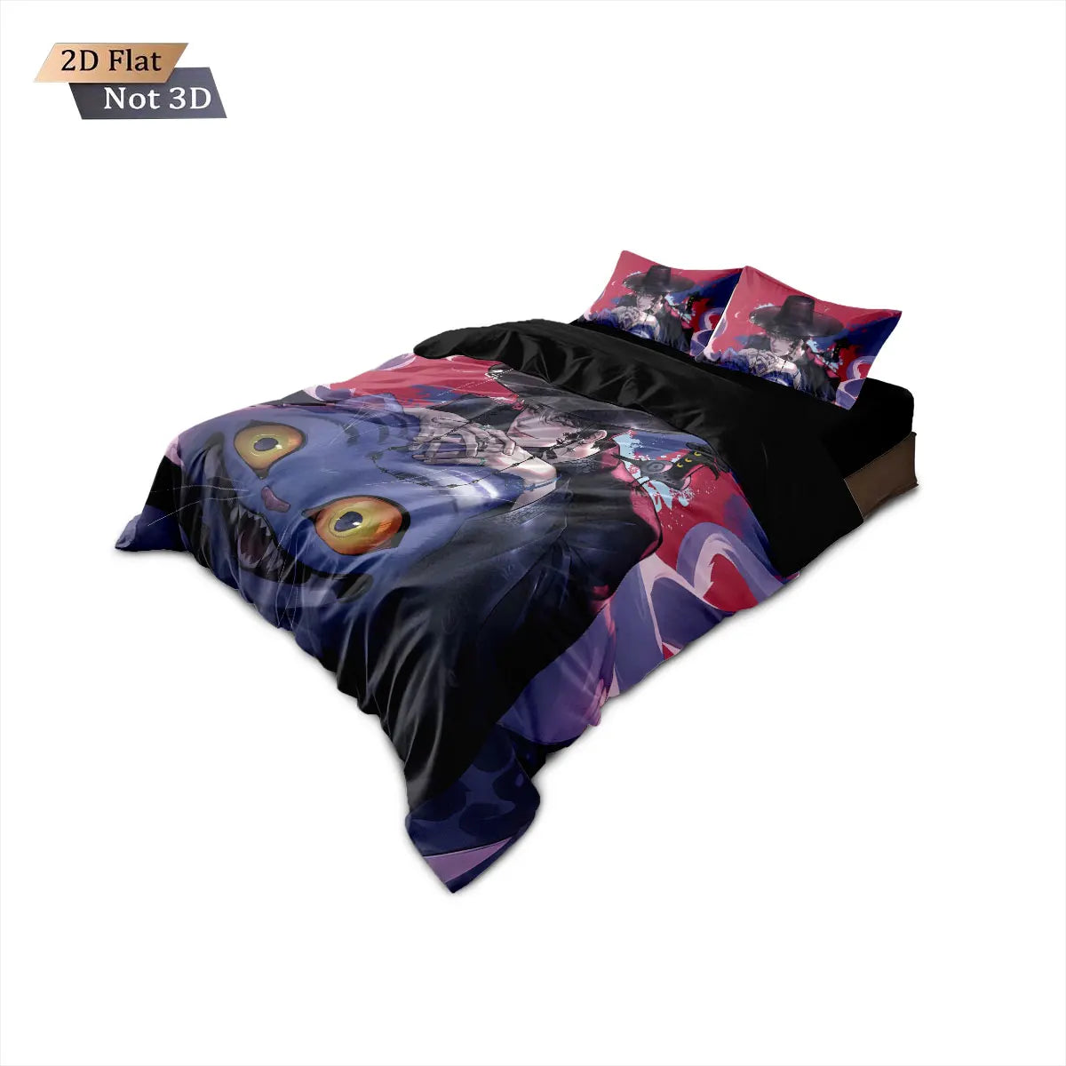 3pcs K-Pop Demon Hunters printed coreless duvet cover set, multi size bedroom, dormitory bedding decoration, machine wash style