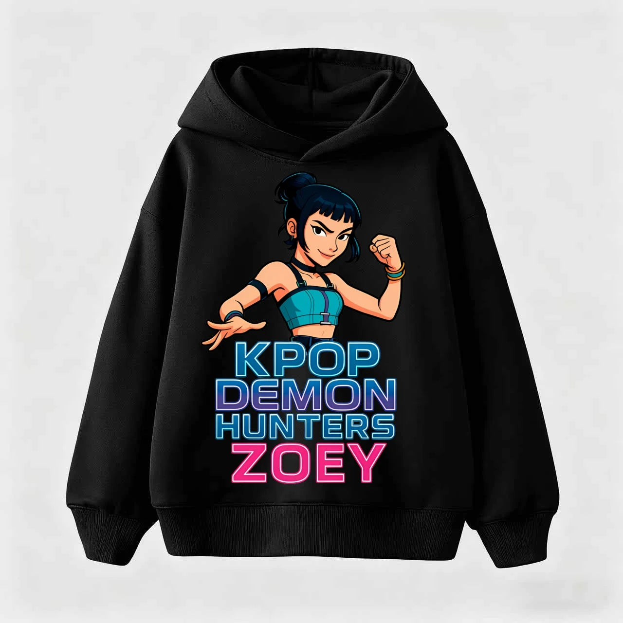 2025 KPop Demon Hunter Cartoon Girls Boy Hooded Sweatshirt Warm Children's Korean Wave Fashion Casual Tops Casual Girls Clothing