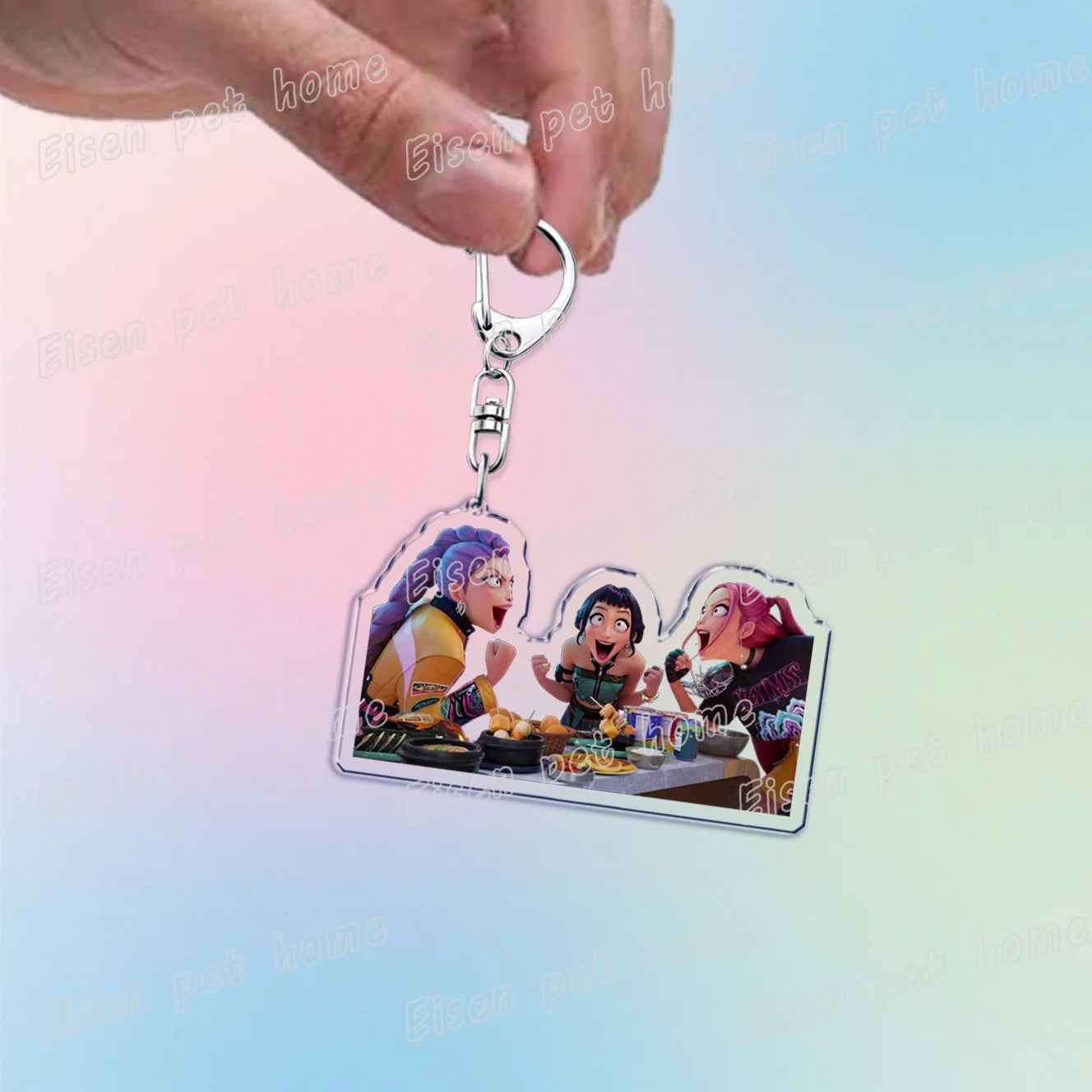 Kpop Demon Hunters Huntrix Saja Boys Keychain Llavero Accessories Bag Rumi Zoey Jinu Ramen Keychains Keyrings Jewelry Fans Gift