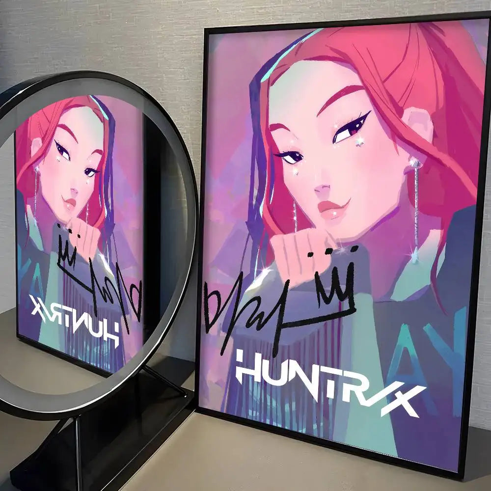 Anime K-Kpop D-Demon Hunter Poster High Quality Print Home Decor Wall Art Mural Room Bar Decoration