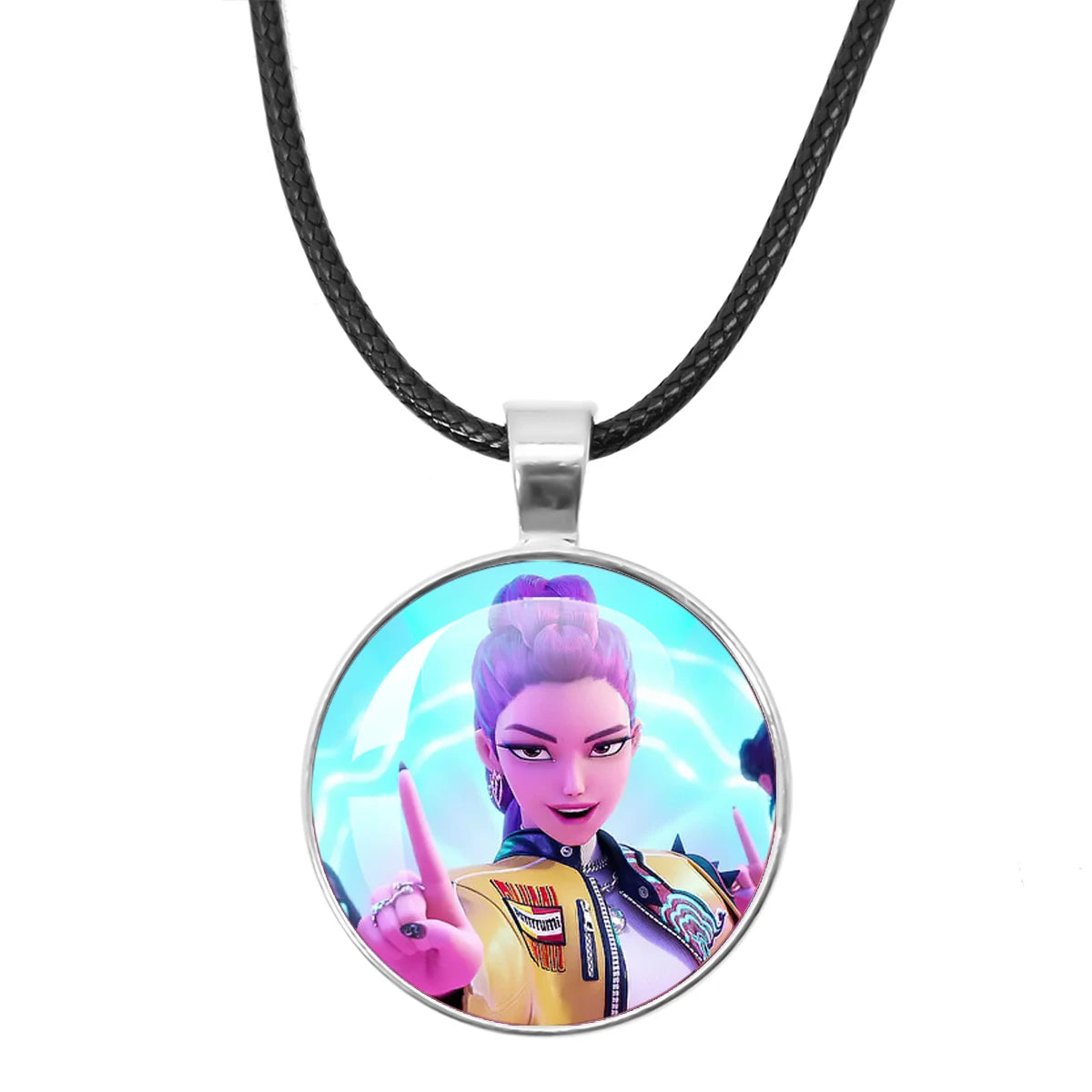 KPop Demon Hunters Leather Rope Necklace Huntr-x Rumi Zoey Mira Pendant Necklace Jewelry Accessories Cosplay Props Fans Gifts