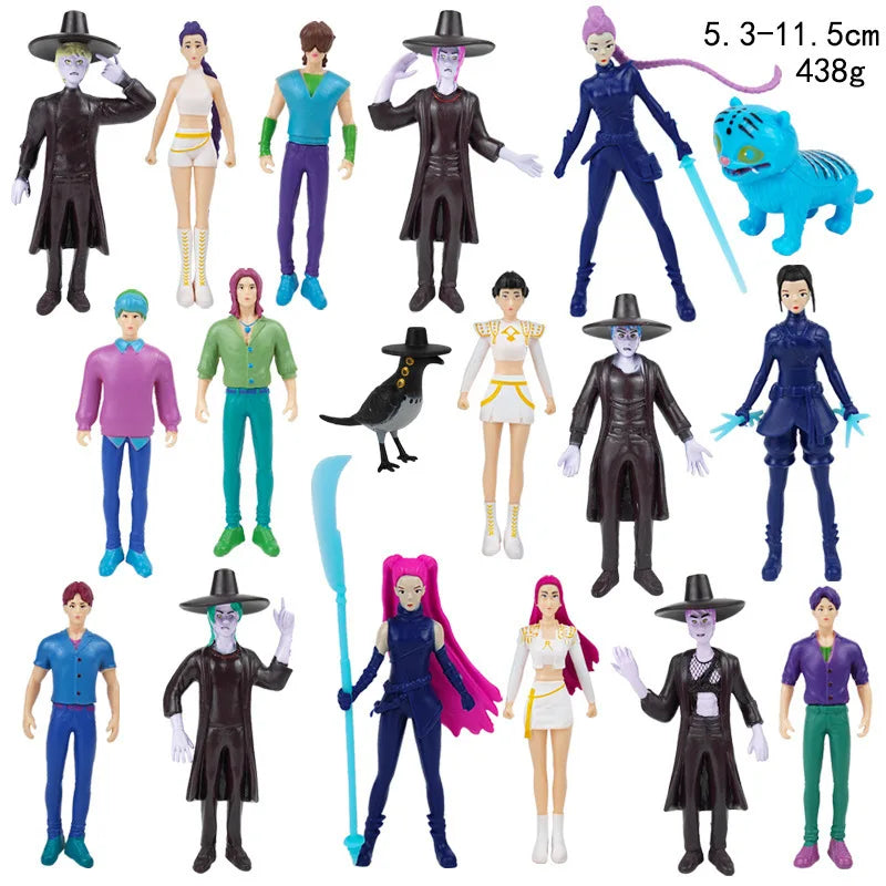 Kpop Demon Hunters Figure Toys Demon Hunters Figures Pvc Model Collectible Game Action Figures Room Decoration Kids Birthday Toy