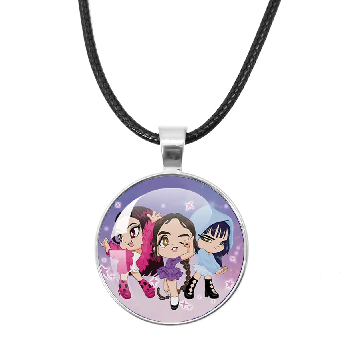 KPop Demon Hunters Leather Rope Necklace Huntr-x Rumi Zoey Mira Pendant Necklace Jewelry Accessories Cosplay Props Fans Gifts