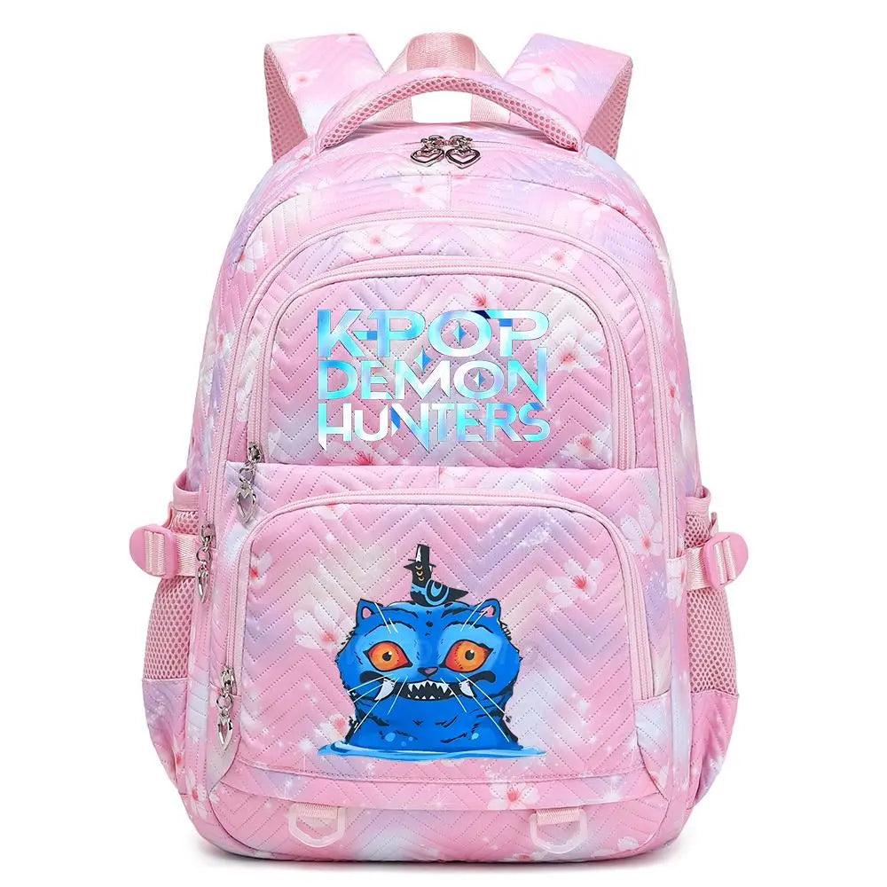 KPop Demon Hunters Backpack Cat Derpy Print Cartoon School Bag High Quality Large Capacity Boys Girls Student Leisure Backpacks