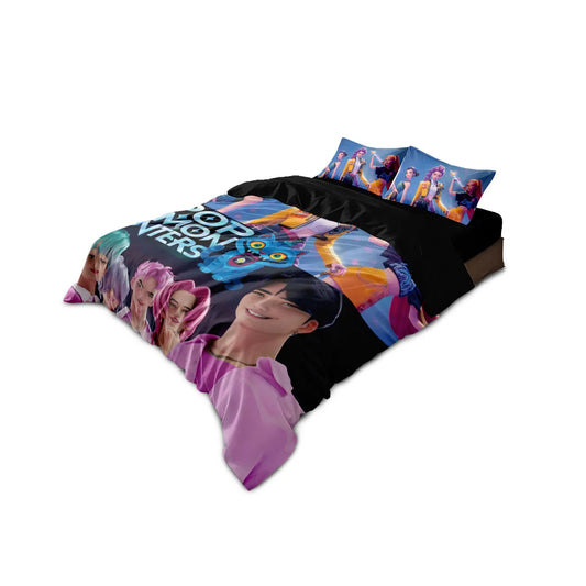 3pcs K-Pop Demon Hunters Printed Coreless Duvet Cover Set Multi Size Bedroom Dormitory Soft and Comfortable Machine Washable