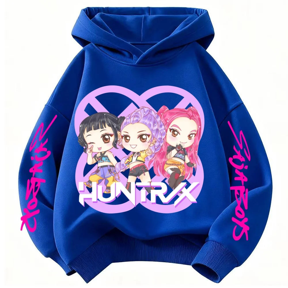Kids Anime Demon Slayer Tomioka Print Cotton Hoodie Unisex Boys Girls Casual Tshirt 100-160cm Childrens Cartoon Clothes