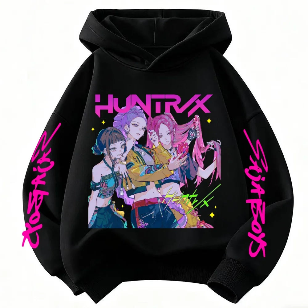 Toddler 3-12 Year Coat Boys Girls Tops Spring Leisure Sweatshirr Clothing 2026 Children Hoodie Popular Movie KPop Demon Hunters