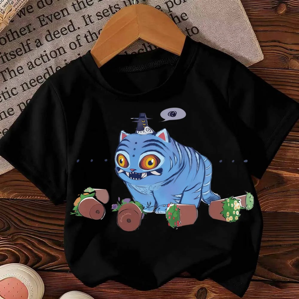 Fashion Korean Kids T-Shirt Girls Boys Clothing Kpop Demon Hunter HuntrX Graphic Short Sleeve Tees Tops Harajuku Child Clothes