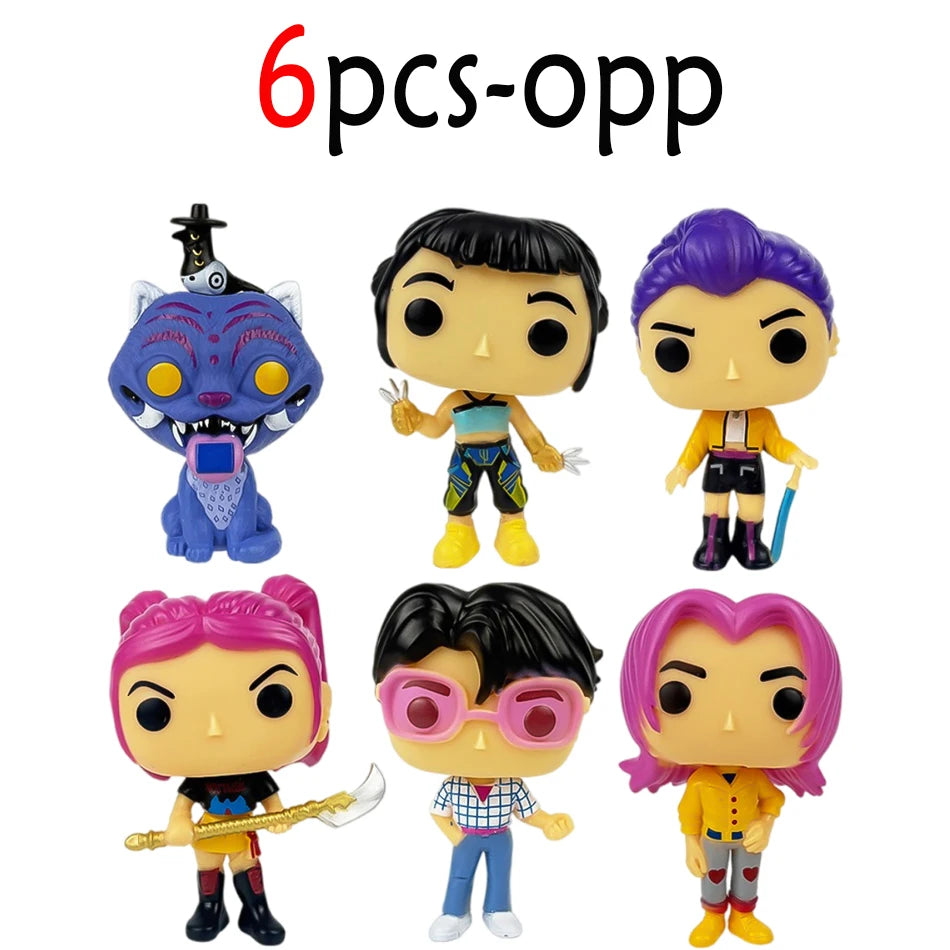 1-6pcs K-pops Demons Hunters Anime Figure Rumi Zoey Mira Saja Boys Action Figure Cosplay Vinyl ornament Figures Toy fan gifts