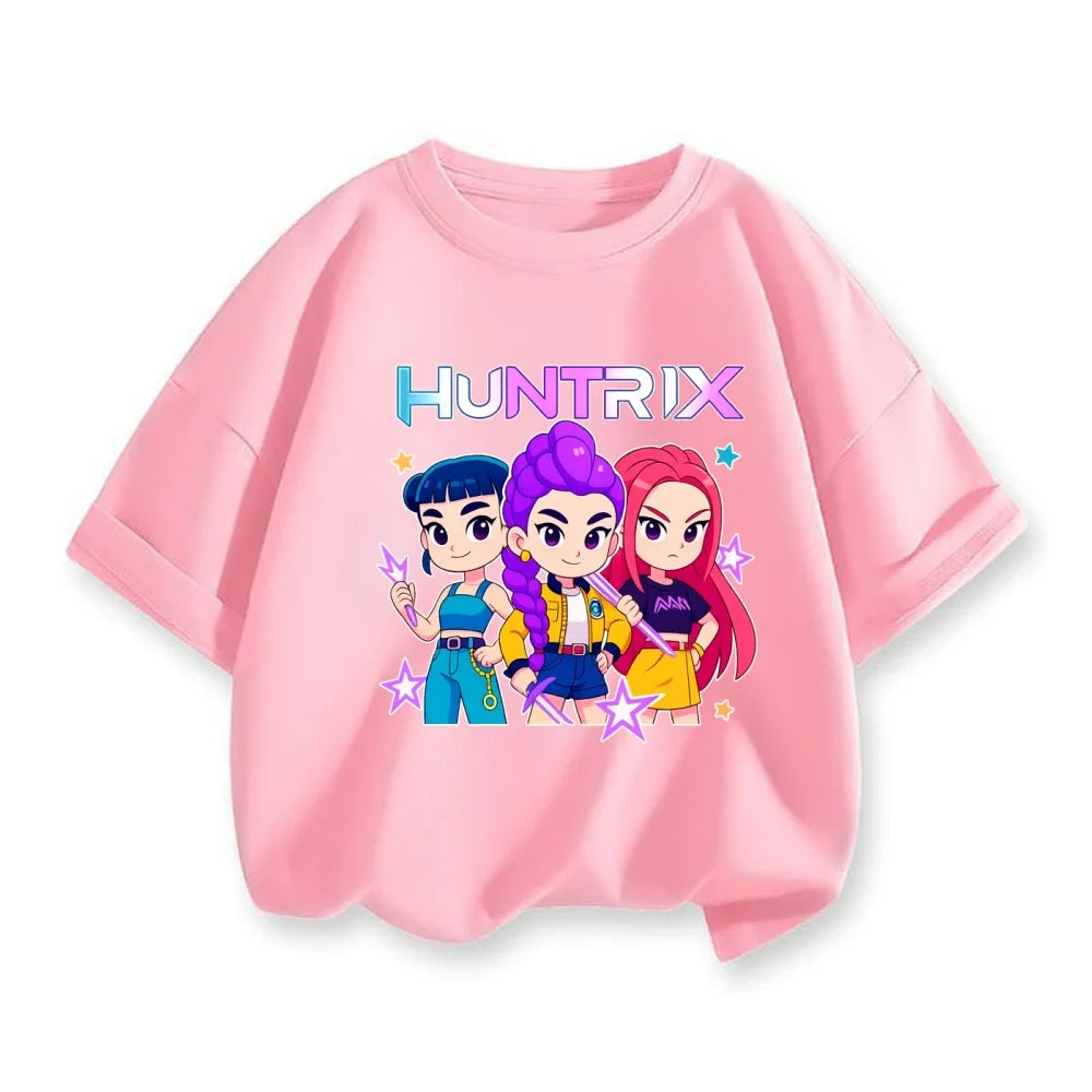 KPop Demon Hunters Bbirthday Cotton T-Shirt Girls Clothes Number 1-9 Party Tops Child Baby Shower Summer Short Sleeve Tee Gift