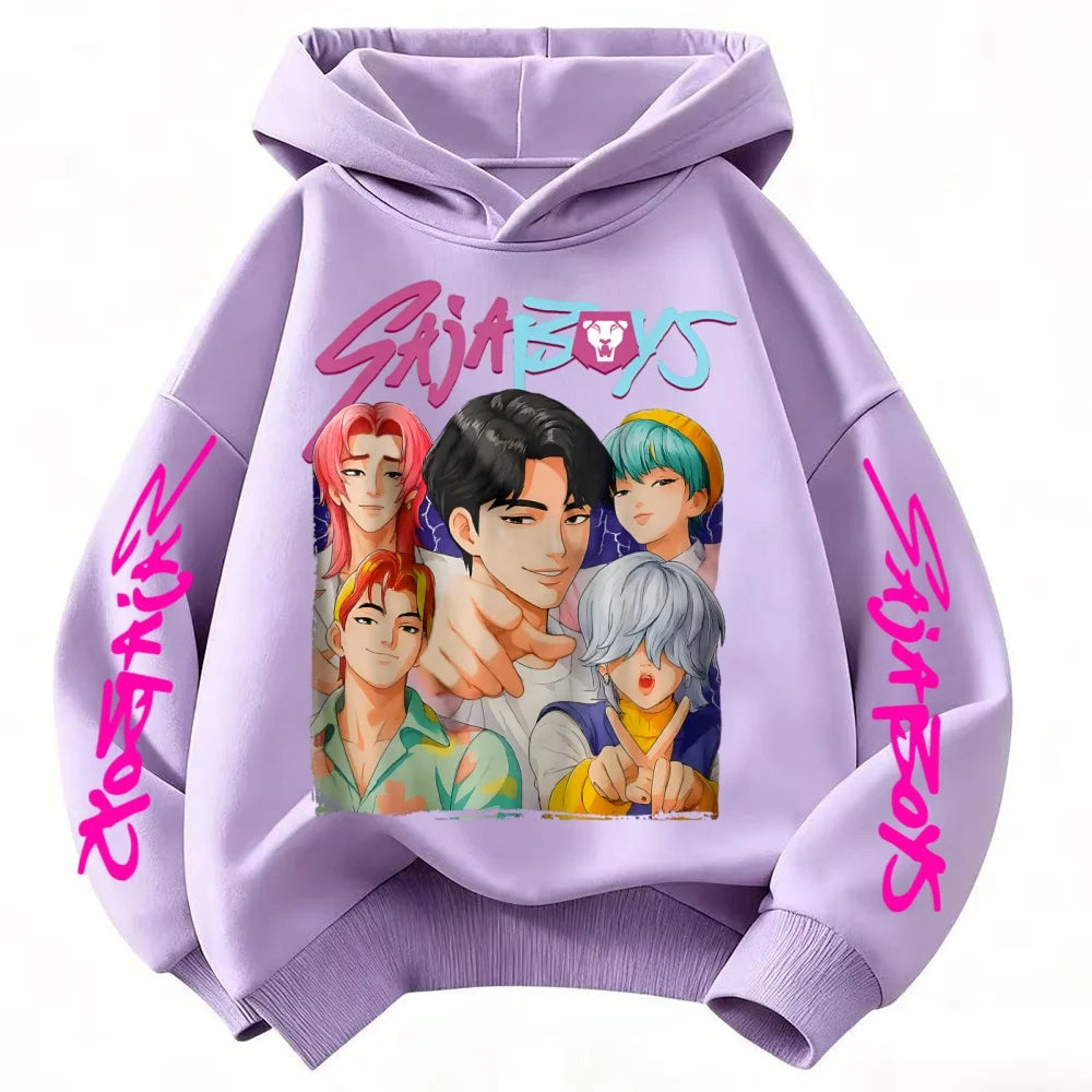 KPop Demon Hunter Huntrix Children's Sweatshirt Autumn New Boys Girls Fashion Street Pullover Children's Clothing