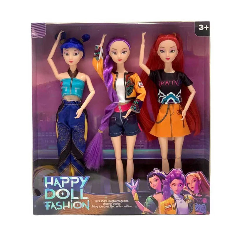 30cm K-Pop Demon Hunters Anime Kpop Girl Group Cartoon Rumi Zoey Mira Action Figures Vinyl Figurines Model Dolls Girls Xmas Gift