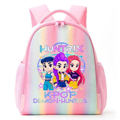 For K-Pop Demon Hunters Student Rainbow Backpack Anime Accessories HUNTR/X Rumi Mira Zoey Schoolbag Children's Birthday Gifts