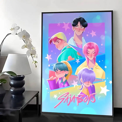 Saja Boys KPop D-Demon Hunters Poster Water Proof Paper Print Room Decor Stickers Art Wall Decoration Bedroom Living Room