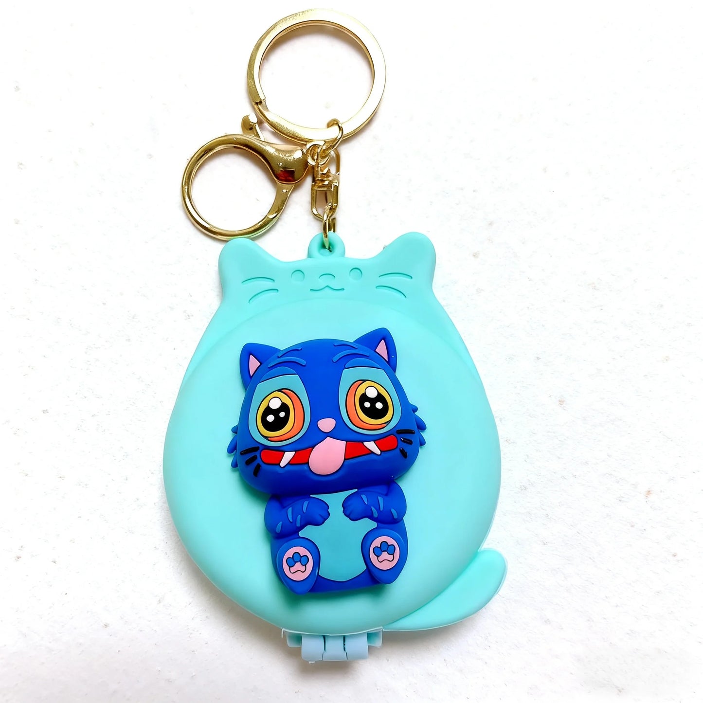 KPOP's Demon Hunter Girl Group Derpy Tiger Folding Mirror Keychain, exquisitely recreating the character's features, can not onl