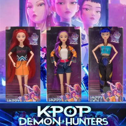 Anime Doll Toys Kpop Demon Hunters Action Figure Toy Rumi Mira Zoey Beautiful Princess Baby Girl Dolls Plastic DIY Toy for Girls