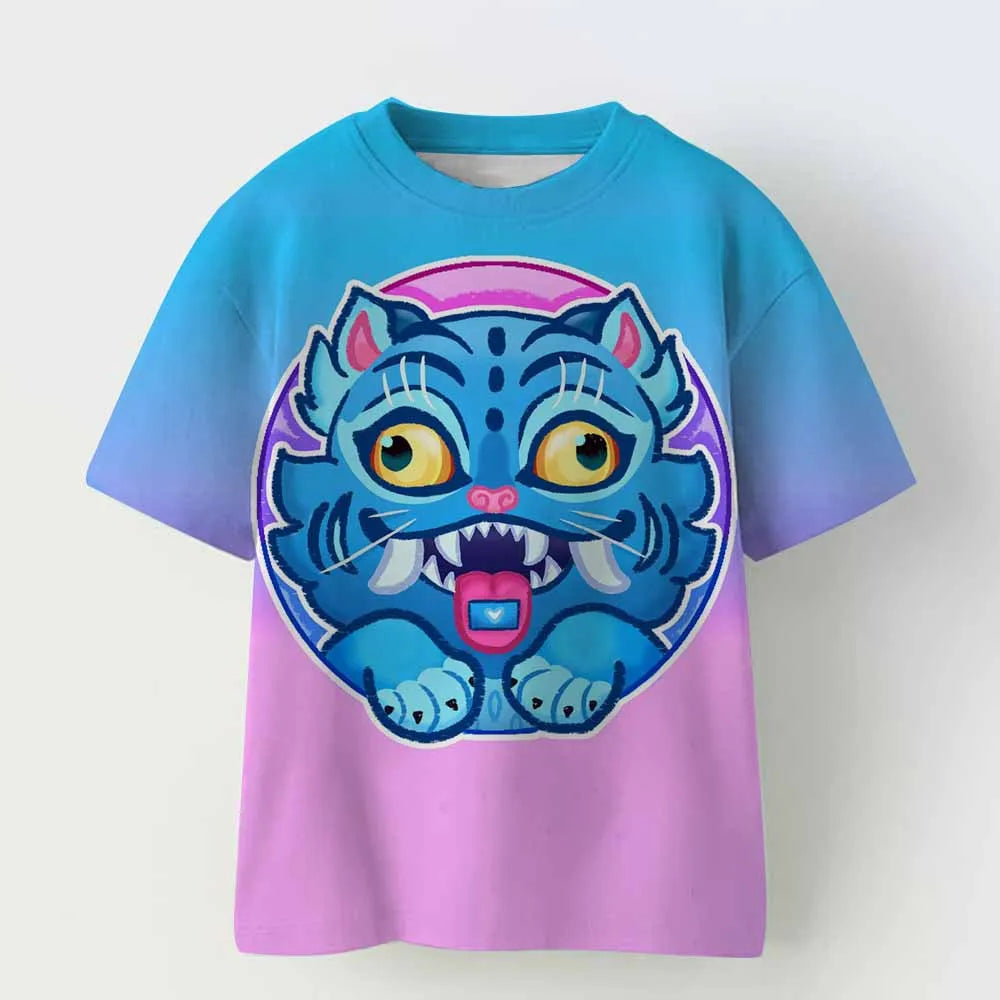 Kids T-shirt KPop Demon Hunters Print Fashion Casual Tops 2025 Movie Crew Neck Cartoon Girls Boys Tee Casual Baby Girl Clothes