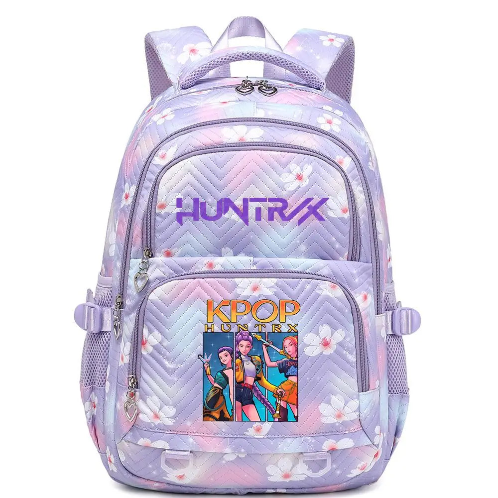 KPop Demon Hunters Backpack Rumi Mira Zoey HUNTR/X Saja Boys Print Cartoon School Bag Large Capacity Student Travel Backpacks