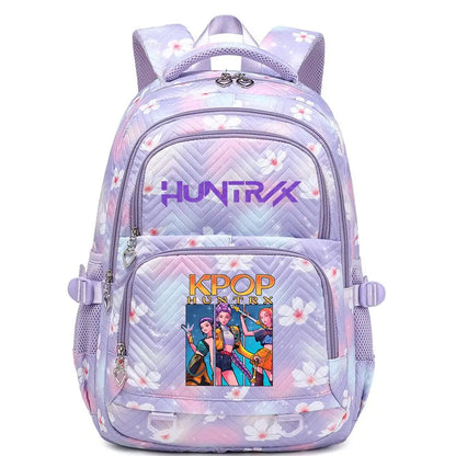 KPop Demon Hunters Backpack Rumi Mira Zoey HUNTR/X Saja Boys Print Cartoon School Bag Large Capacity Student Travel Backpacks