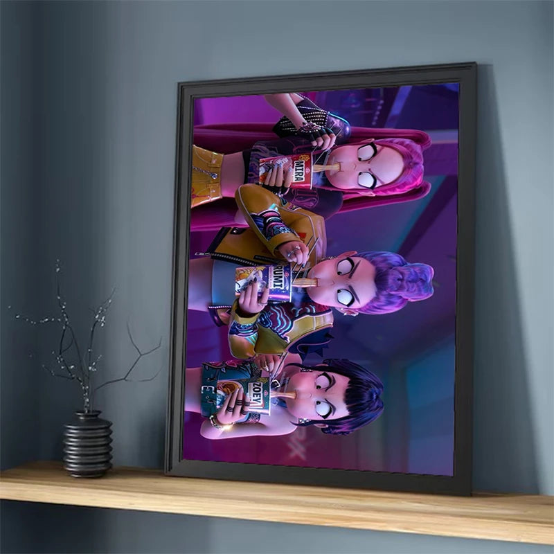 Movie KPop Demon Hunters Poster HD art wall waterproof home living room bedroom coffee house bar aesthetic room wall decoration