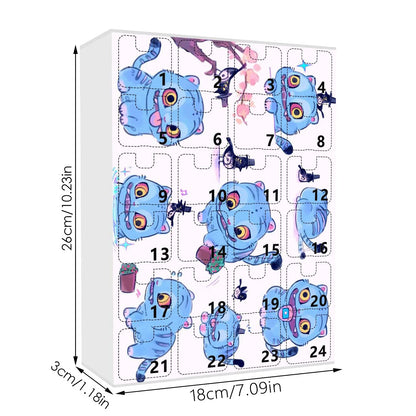 KPop Demon Hunters 24pcs Advent Calendar Box Kawaii Acrylic Keychain HUNTR X Rumi Mira Zoey Jinu Kid Surprise Box Toy Gift