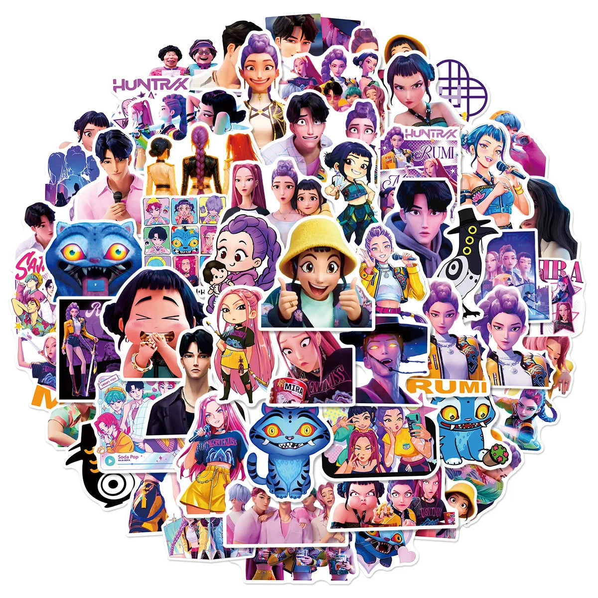 10/30/60PCS Animated Movies Kpop Demon Hunters Cartoon Sticker DIY Decoration Waterproof Skateboard Notebook Graffiti Toy