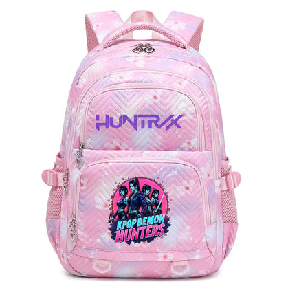 KPop Demon Hunters Backpack Rumi Mira Zoey HUNTR/X Saja Boys Print Cartoon School Bag Large Capacity Student Travel Backpacks