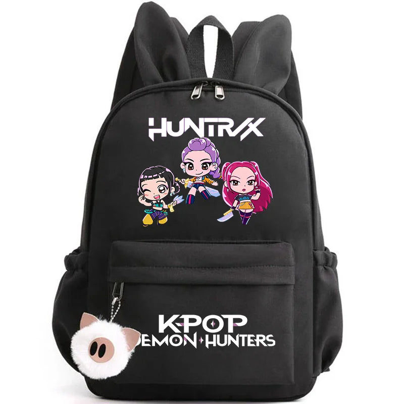KPop Demon Hunter Backpack for Girls Boys Children Rucksack Casual School Bags Travel Rabbit Ears Backpacks Mochila gift bags