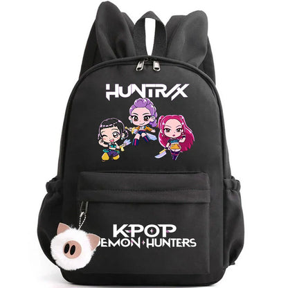 KPop Demon Hunter Backpack for Girls Boys Children Rucksack Casual School Bags Travel Rabbit Ears Backpacks Mochila gift bags