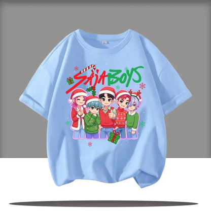 Cute Kpop Demon Hunters Child Short Sleeve Kpop Demon Hunters Tee Harajuku Casual Fashion Cotton Tee Top Cosplay Clothing