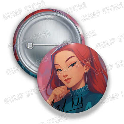 Kpop Demon Hunters Badges for Jewelry Accessories Bag Decor Huntrix Saja Boys Rumi Zoey Jinu Tinplate Button Brooch Pins Gifts