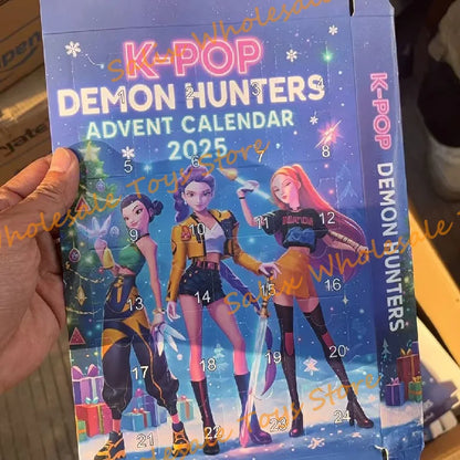 In Stock 2025 Kpop Demon Hunting 24pcs PVC Advent Christmas Calendar Surprise Blind Boxes For Halloween Mystery Box Gifts Toys