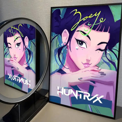 Anime K-Kpop D-Demon Hunter Poster High Quality Print Home Decor Wall Art Mural Room Bar Decoration