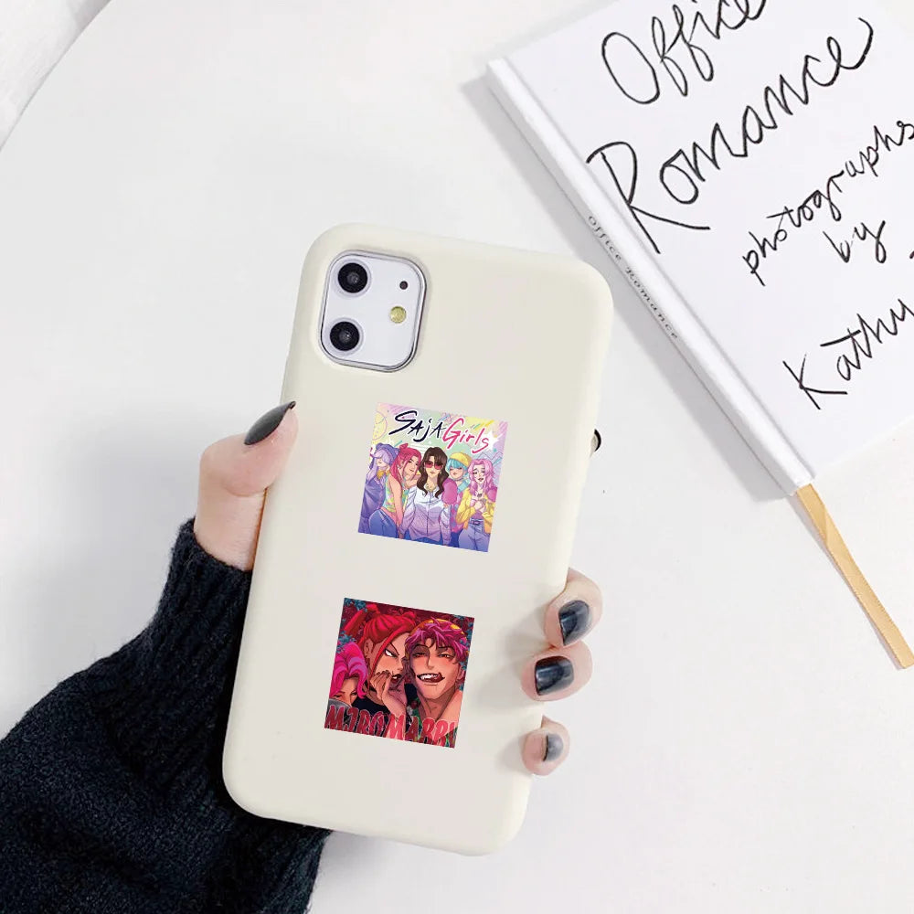 500pcs/Roll K-POP Demon Hunters Stickers for Kids Toys Refrigerator Guitar Luggage Graffiti Envelope Packaging Sealing Gifts