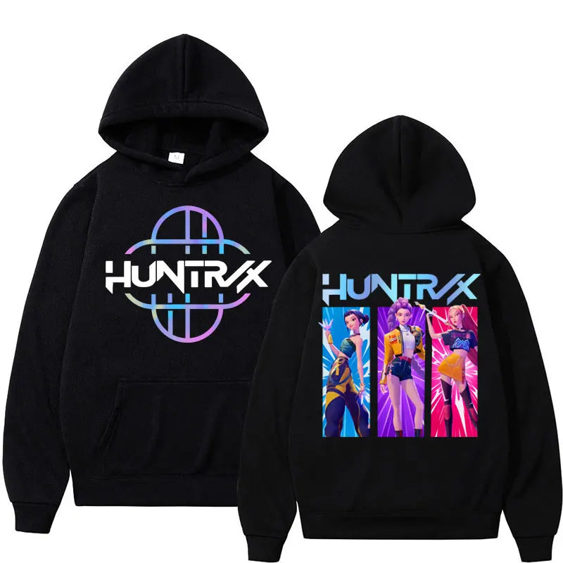Anime KPop Demon Hunters Rumi Mira Hoodie Men Women Fashion Cosplay Hooded Sweatshirts Y2k Oversized Fleece Casual Long Sleeve