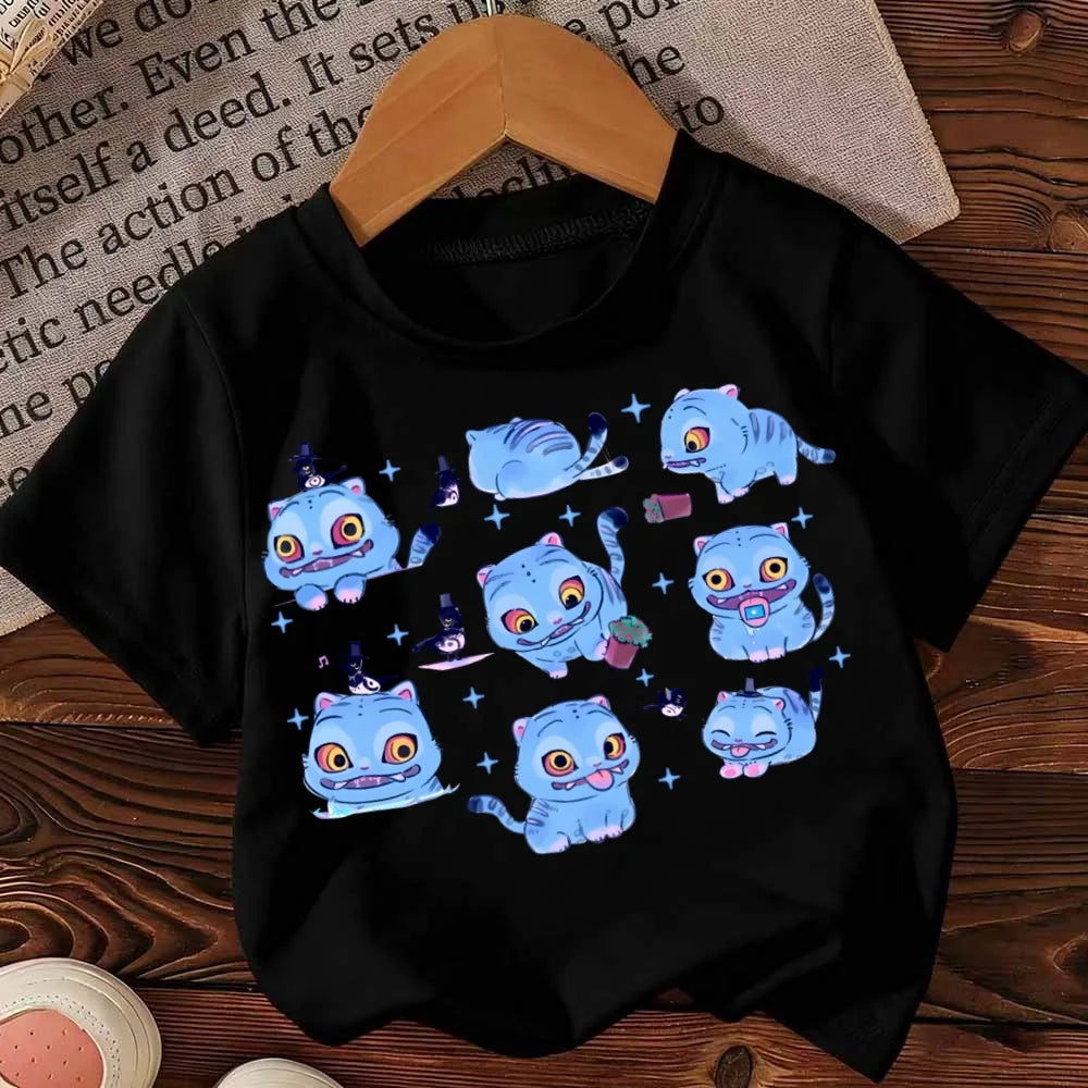 KPop Demon Hunters Saja Boys Kids T-shirts Baby Girl Boy Cartoon Short Sleeve Tops 2025 Anime Fans T-shirt Children's Clothing