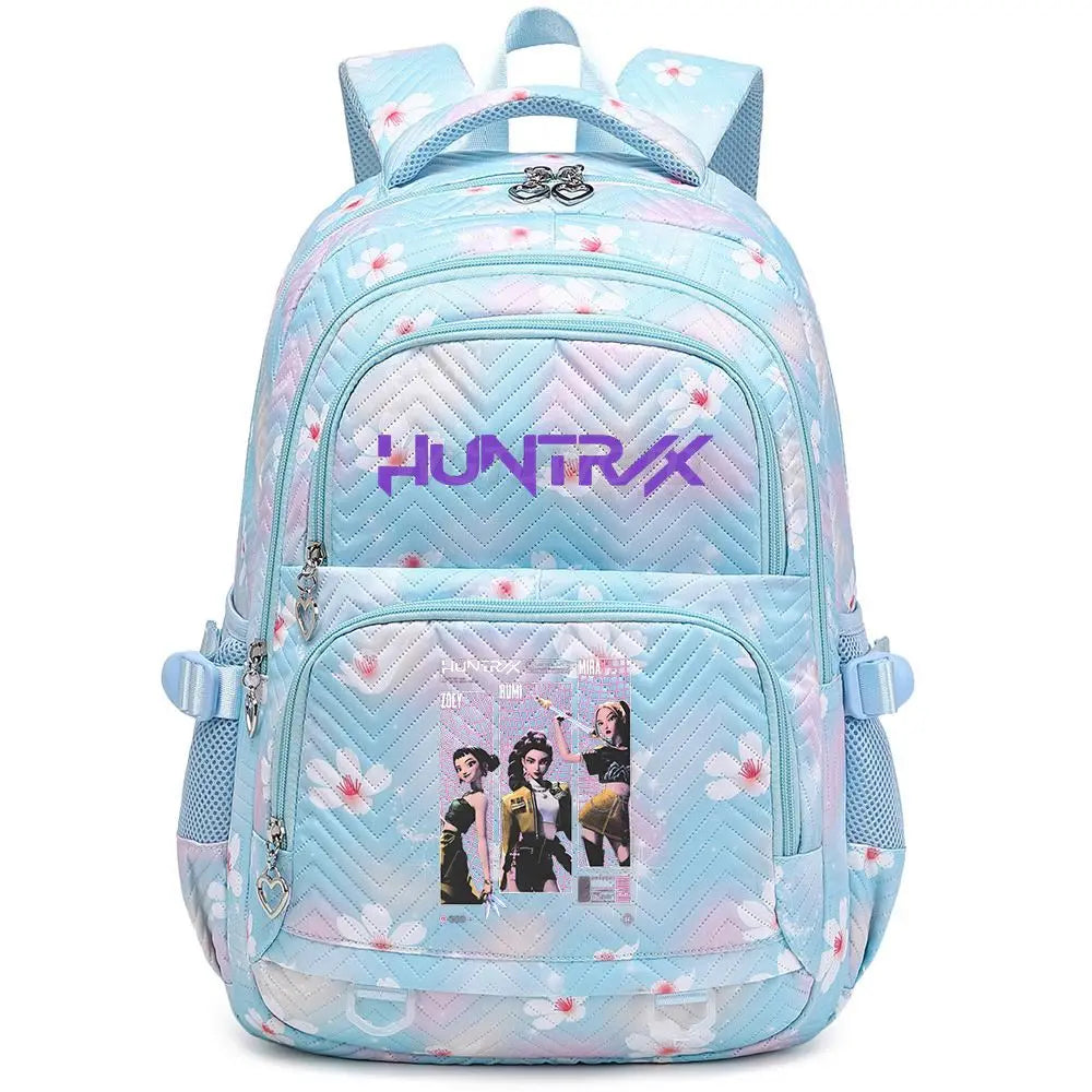 KPop Demon Hunters Backpack Rumi Mira Zoey HUNTR/X Saja Boys Print Cartoon School Bag Large Capacity Student Travel Backpacks