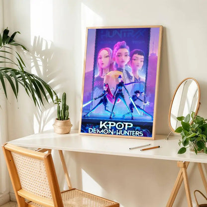 K-pop D-Demon Hunters Anime Poster Suitable For Home Living Room Bedroom Office Bar Wall Decoration Sticker