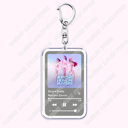 Trending Kpop Demon Hunters Keychains for Women Accessories Bag Huntrix Saja Boys Rumi Zoey Jinu Music Keying Jewelry Fans Gifts